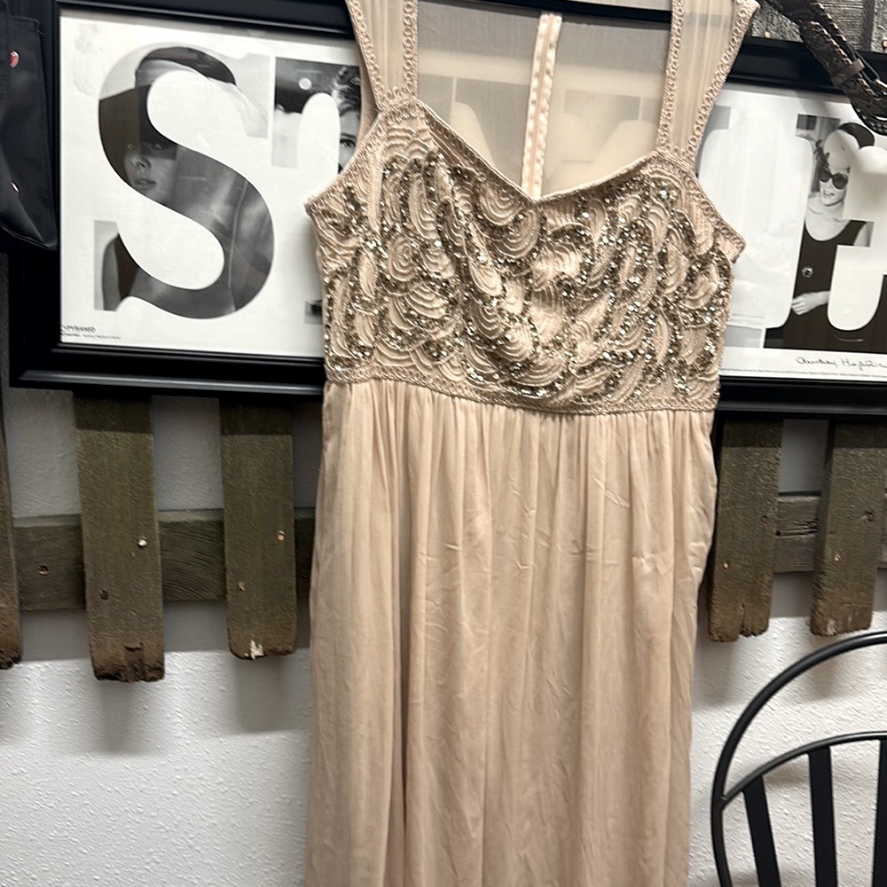 Taupe long gown / dress size 18